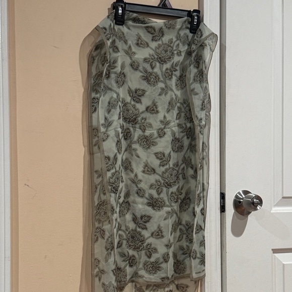 Giorgio Armani Asymmetrical Skirt - Olive Floral - Picture 1 of 8